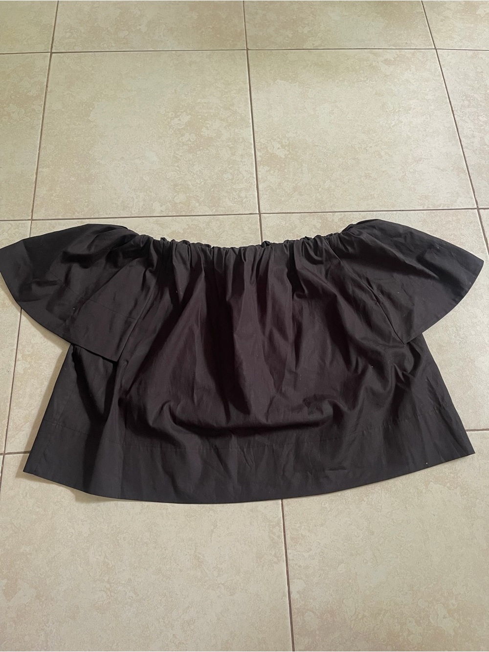 Vince Black Off Shoulder Short Sleeve Shirt